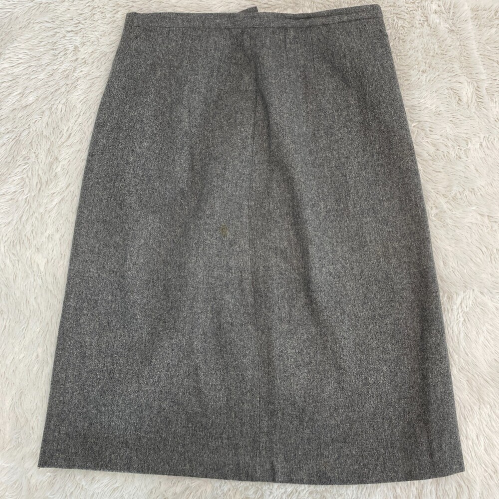 Vintage 1960s Frelich St Louis Vintage Gray Wool Skirt sz 8-10